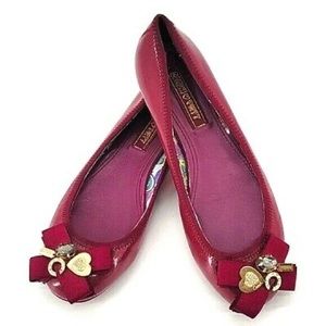 COACH - Poppy CAPER Ballet Flats With Bow/Metal Charms